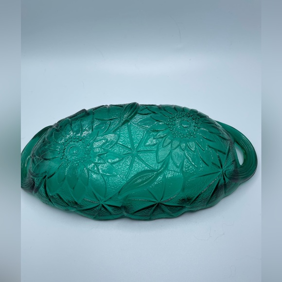 Lily Pons By Indiana Glass, 9.5” Oval In Teal - Picture 2 of 4